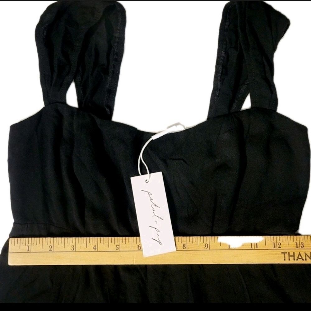 Petal & Pup Crosby Jumpsuit Cropped Straight Leg 100% Rayon Black Women's Size M - Picture 10 of 14